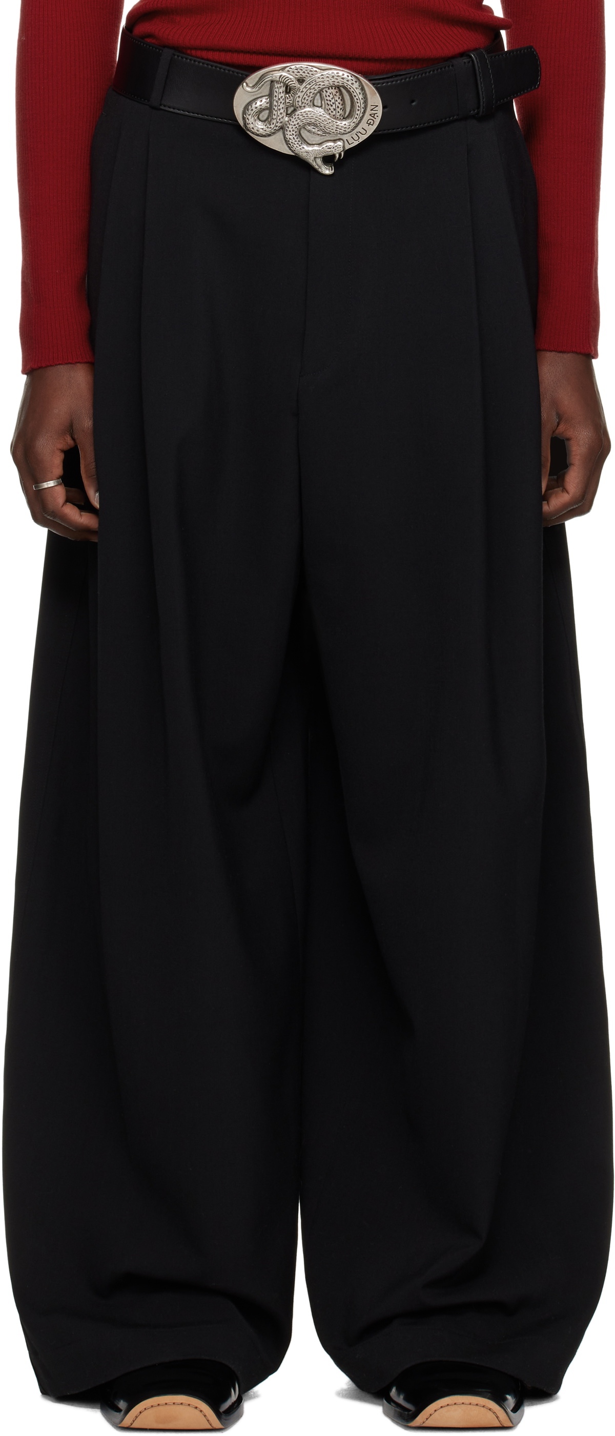 LU'U DAN Black Jumbo Wide Leg Trousers LU'U DAN