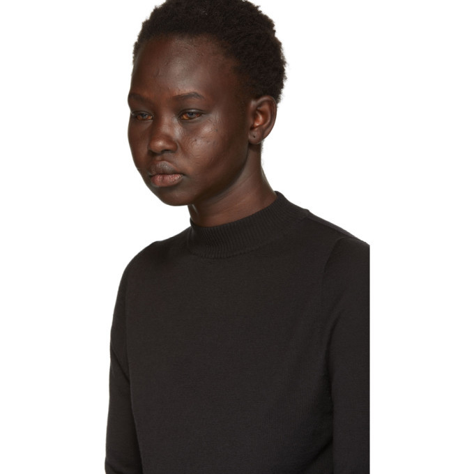 Rick Owens Black Biker Mock Neck Sweater Rick Owens