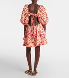 Zimmermann Lightburst floral cutout linen minidress