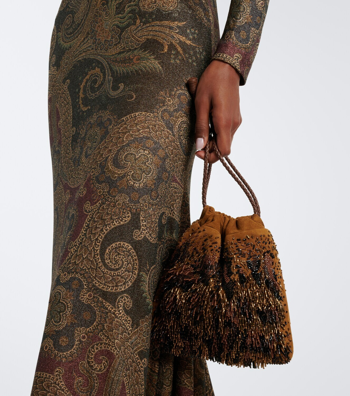 Etro Kalispera Mini beaded fringed shoulder bag
