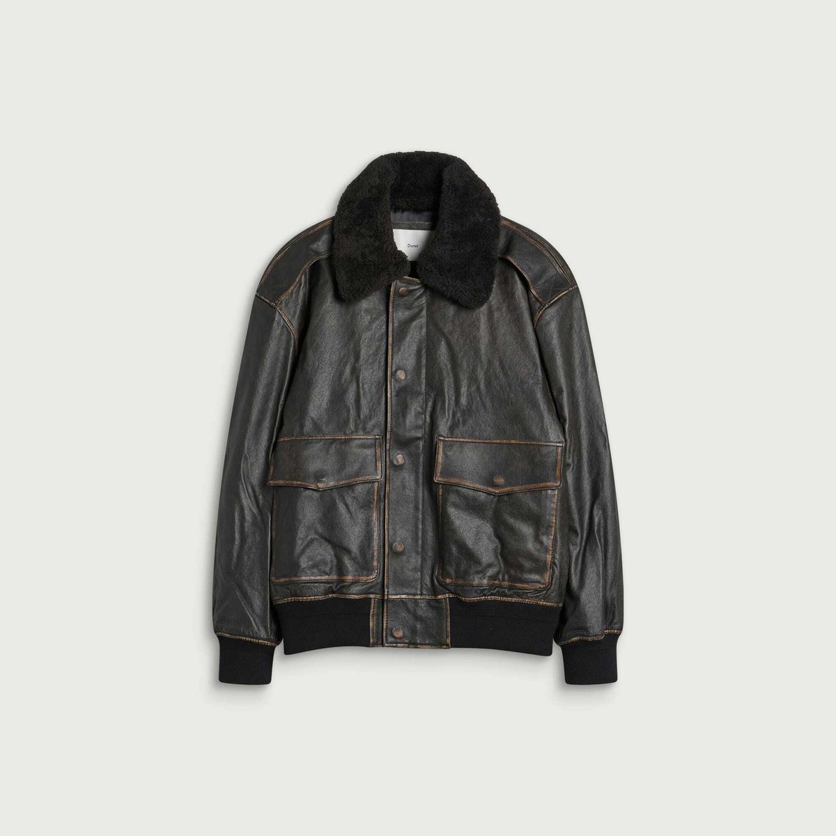 DUNST Women's Detachable A-2 Leather Blouson in Brushed Black
