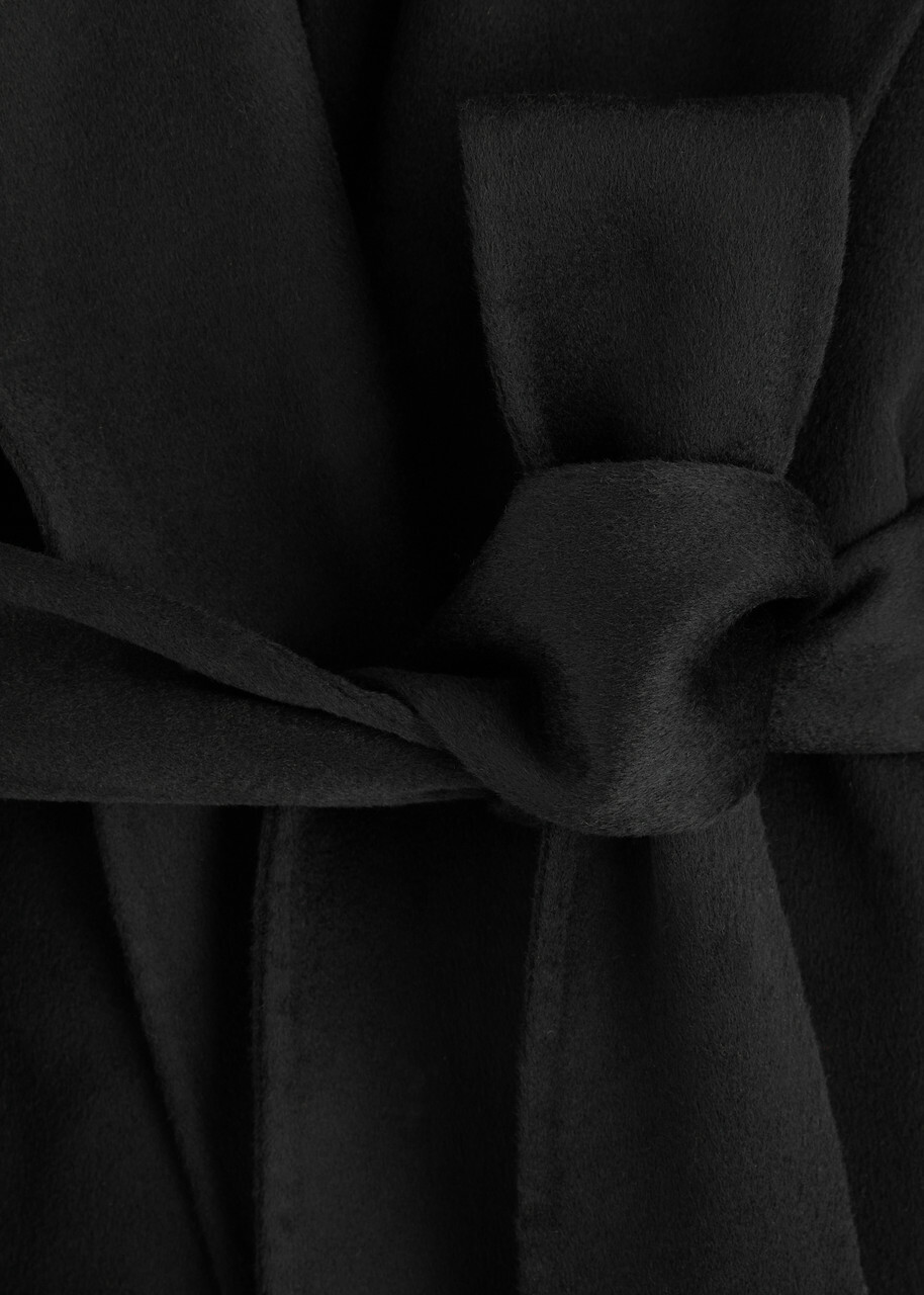 Aexae Belted Wool-blend Coat Black