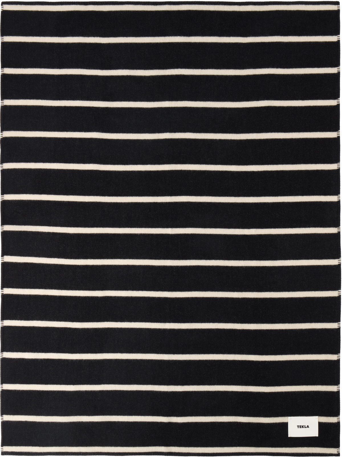 Tekla Black & Off-White Lambswool Blanket