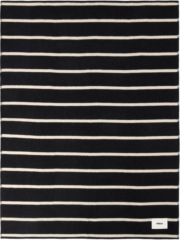 Photo: Tekla Black & Off-White Lambswool Blanket