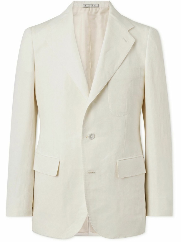 Photo: UMIT BENAN B - Linen and Silk-Blend Suit Jacket - Neutrals