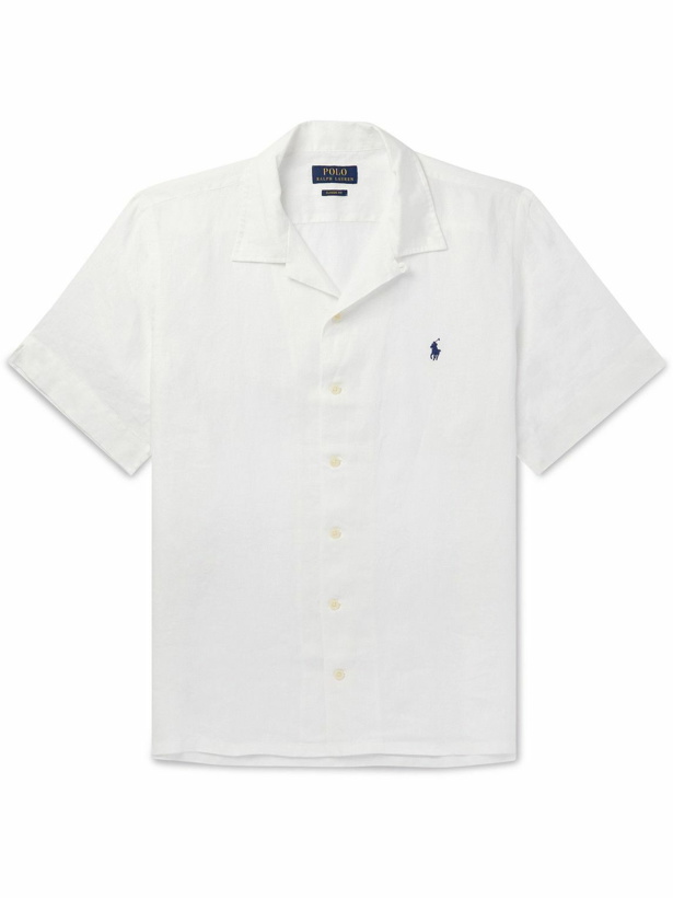 Photo: Polo Ralph Lauren - Convertible-Collar Logo-Embroidered Linen Shirt - White