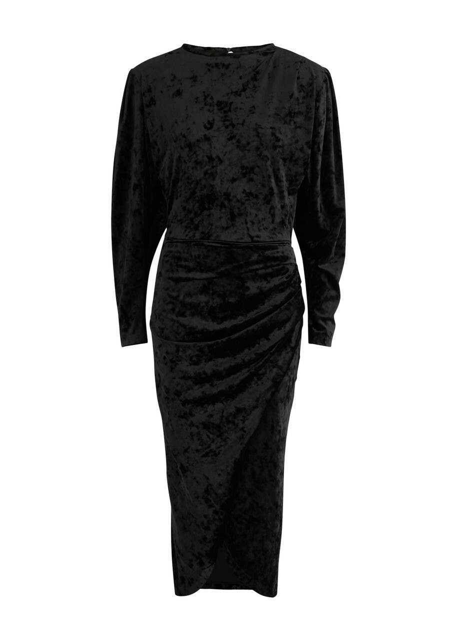 Isabel Marant toile Hadley Draped Velvet Midi Dress Black Isabel Marant Etoile Isabel Marant toile Hadley Draped Velvet Midi Dress Black Isabel Marant Etoile