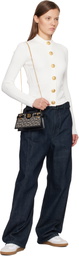 Balmain White Leather & Canvas Swan Sneakers