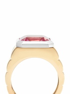Yvonne Léon 9K Yellow Gold Chevaliere Princesse Corundum Signet Ring