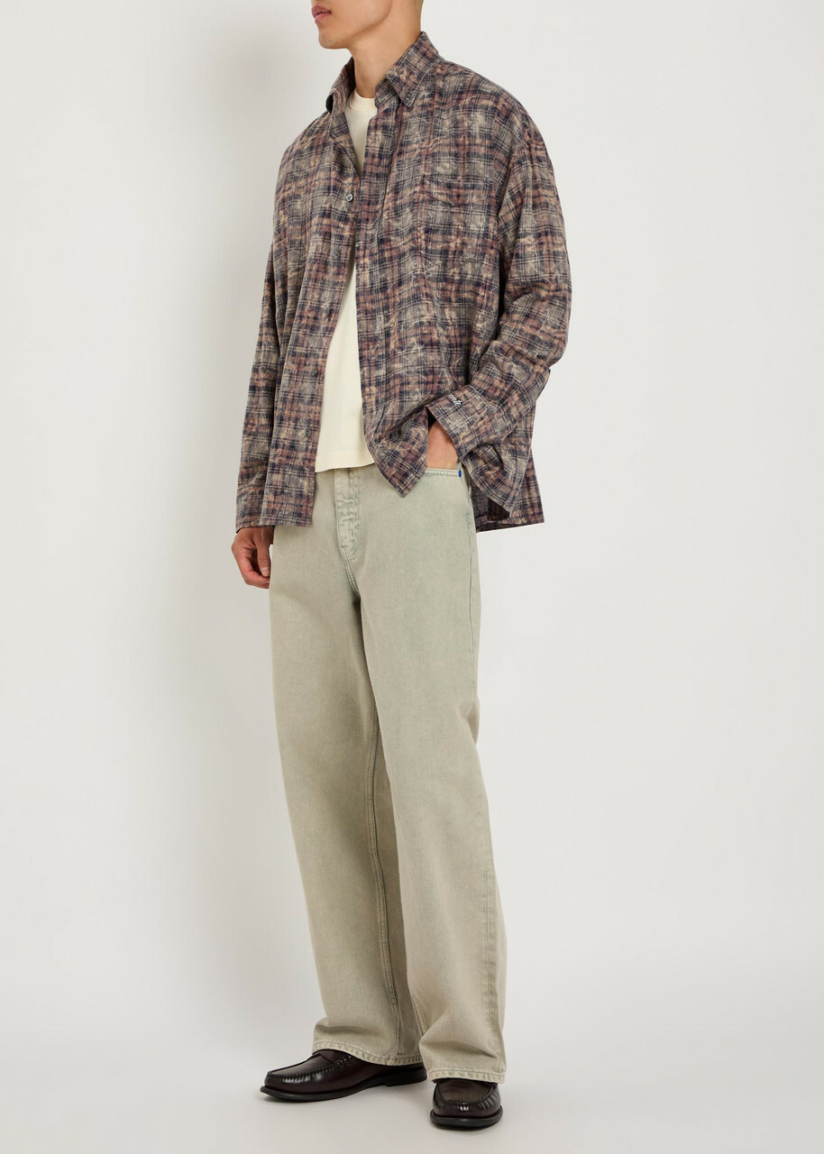 Picante Rocco Checked Cotton Shirt Brown