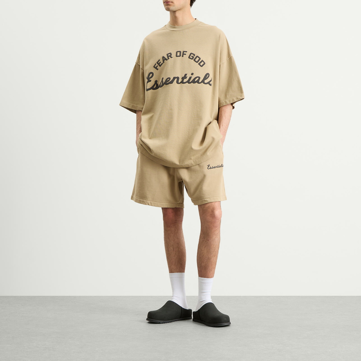 Fear of God ESSENTIALS Men's Training Classic Fit Shorts in Faded Dune