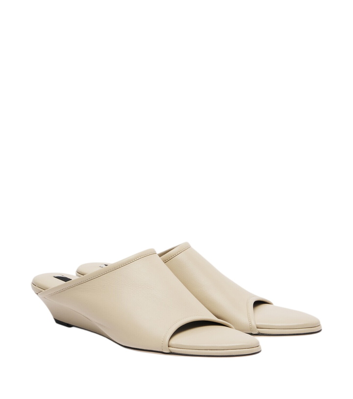 Photo: Christen Stretch leather wedge mules