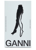 Ganni Metallic Butterfly Logo-jacquard Tights Black