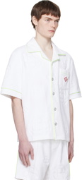 Casablanca White Towelling Monogram Short Sleeve Shirt