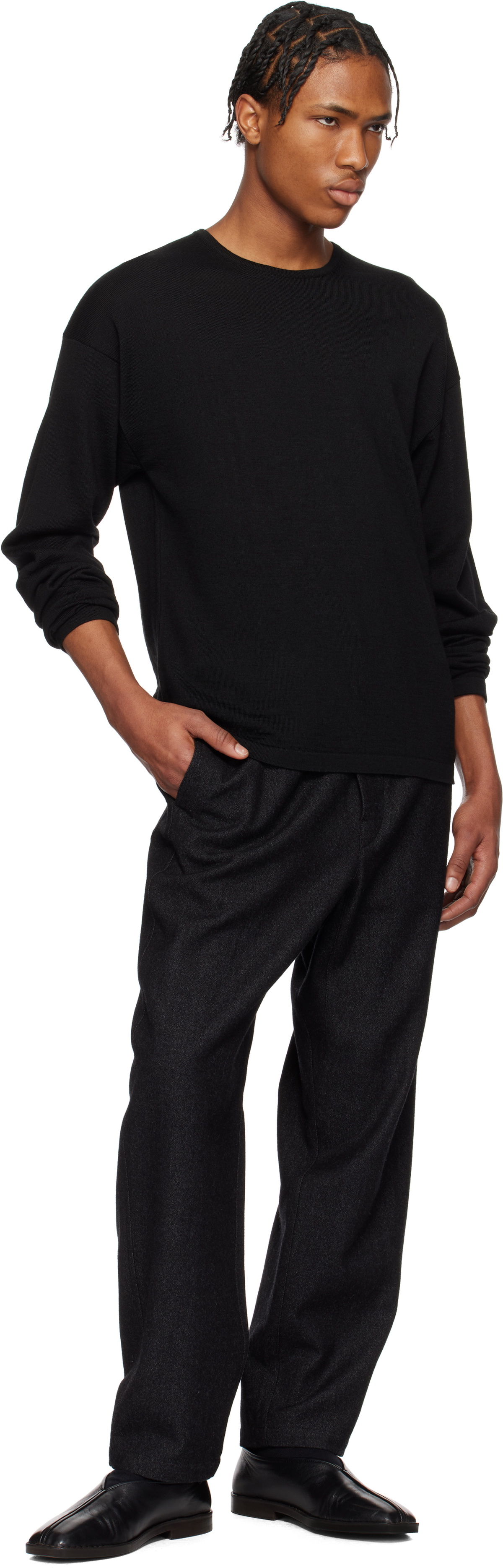 LEMAIRE Black Crew Neck Sweater Lemaire