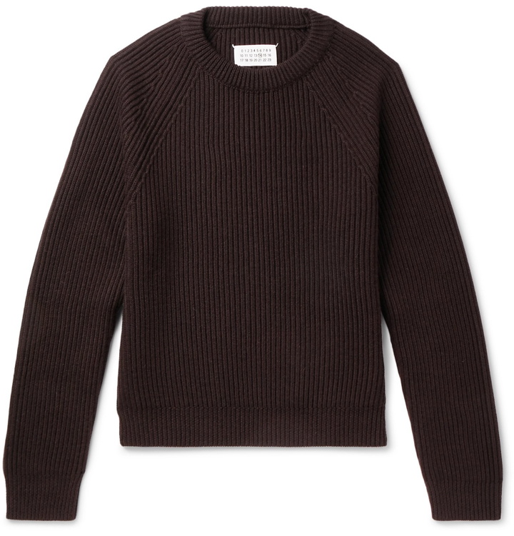 Photo: Maison Margiela - Ribbed Wool Sweater - Brown