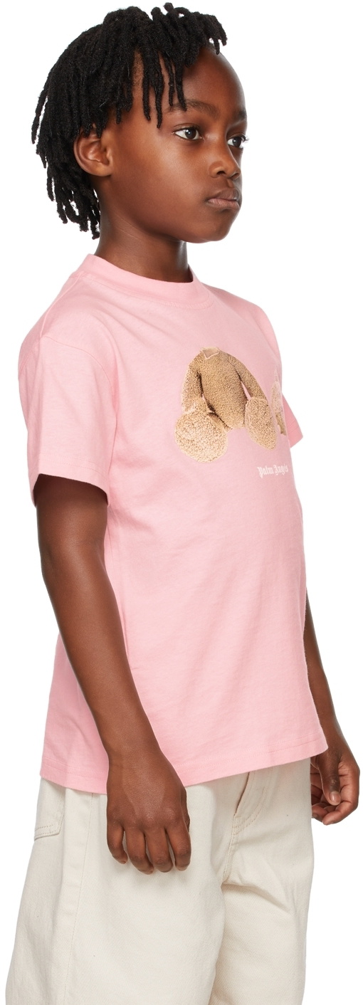 Palm Angels Kids Pink Bear T-Shirt