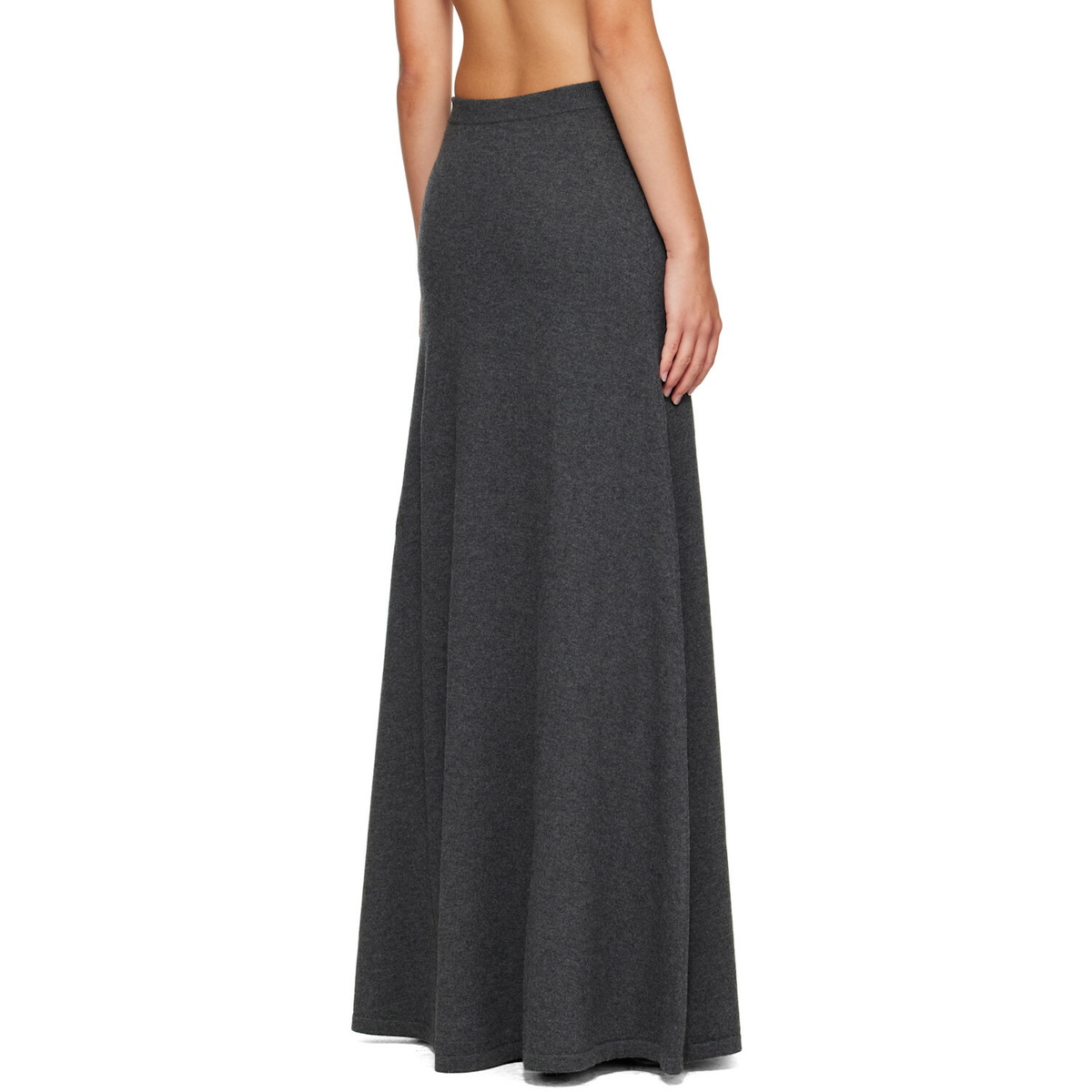 Balenciaga Gray Wool Maxi Skirt
