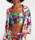Dolce&Gabbana Floral silk-blend crop top