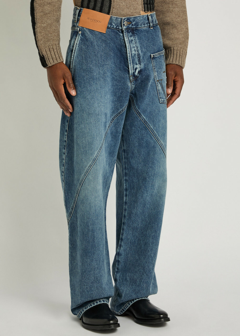 JW Anderson Twisted Workwear Straight-leg Jeans Mid Blu