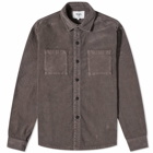 Wax London Men's Whiting Penn Cord Overshirt in Charcoal