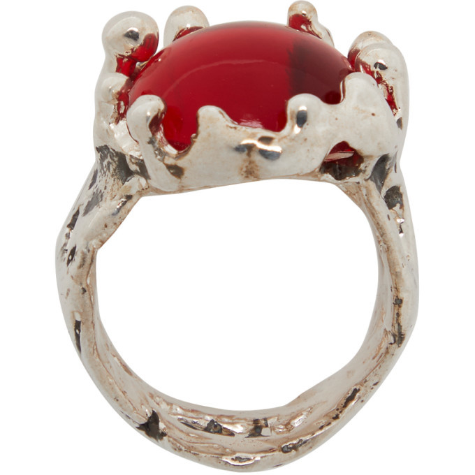 Mondo Mondo Silver and Red Magician Ring Mondo Mondo
