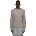 Helmut Lang Black and Multicolor Wool Marled Sweater
