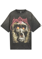 Saint Mxxxxxx X A Bathing Ape Skull Printed Cotton T-shirt Black