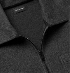 CLUB MONACO - Mélange Brushed Cotton-Blend Half-Zip Sweatshirt - Gray
