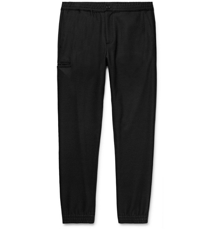 Photo: Theory - Black Slim-Fit Tapered Stretch Wool-Blend Trousers - Black