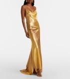Roberto Cavalli Snake-print silk gown