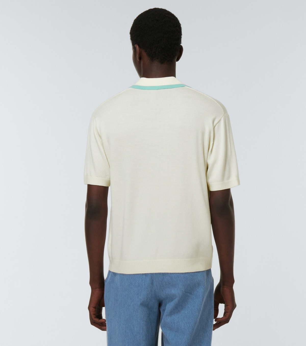 King & Tuckfield - Shawl-collar wool polo shirt