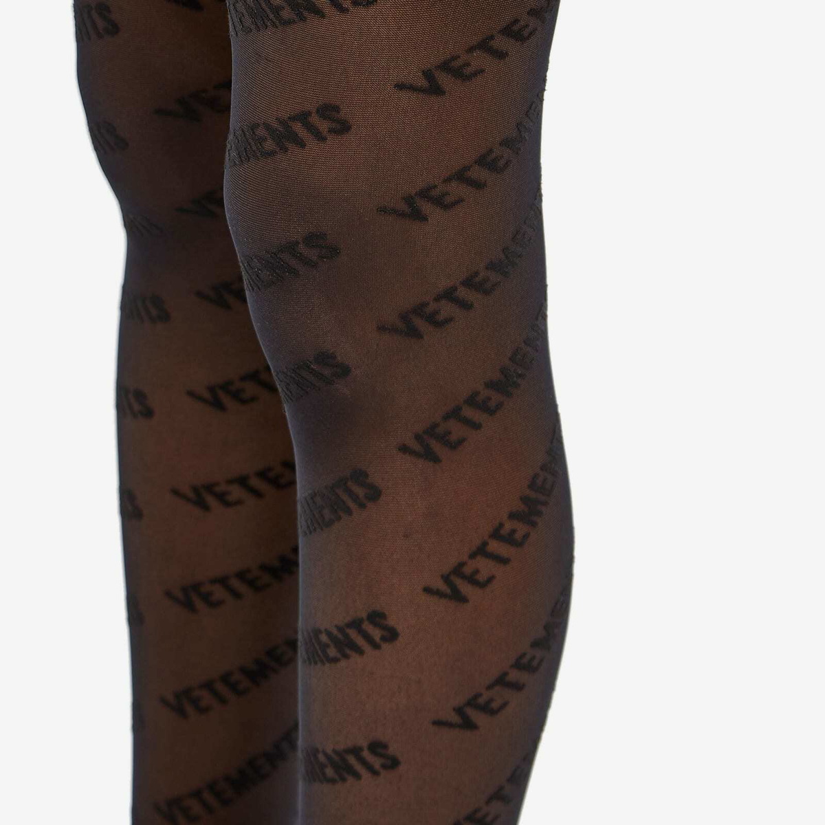 VETEMENTS Black Long Logo Leggings Vetements