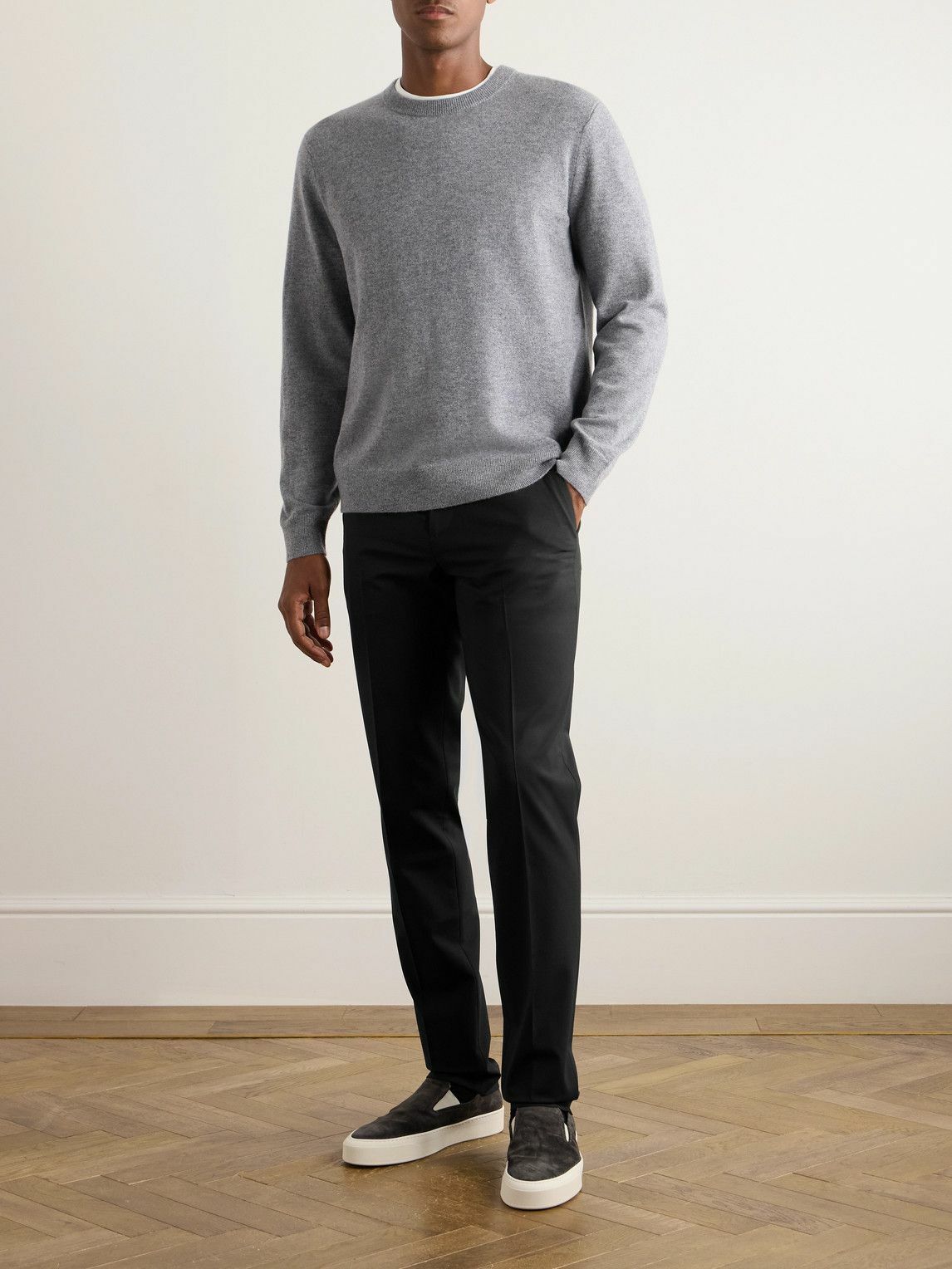 Theory - Mayer Tapered Virgin Wool-Blend Suit Trousers - Black
