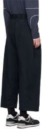 SAGE NATION Navy Box Pleat Trousers