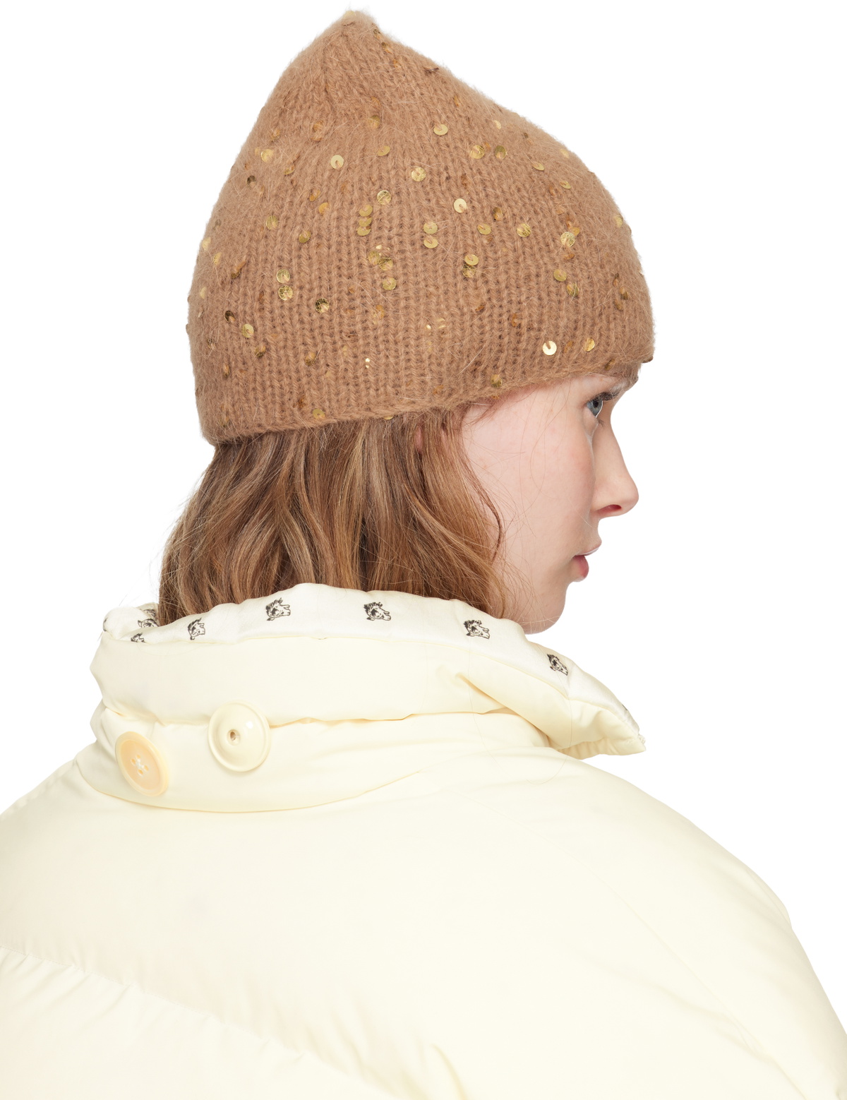 UNDERCOVER Beige Sequin Beanie
