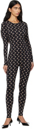 Marine Serre Black Recycled Jersey Moon Jumpsuit