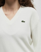 Lacoste V-NECK TRICOT White Womens Sweatshirt