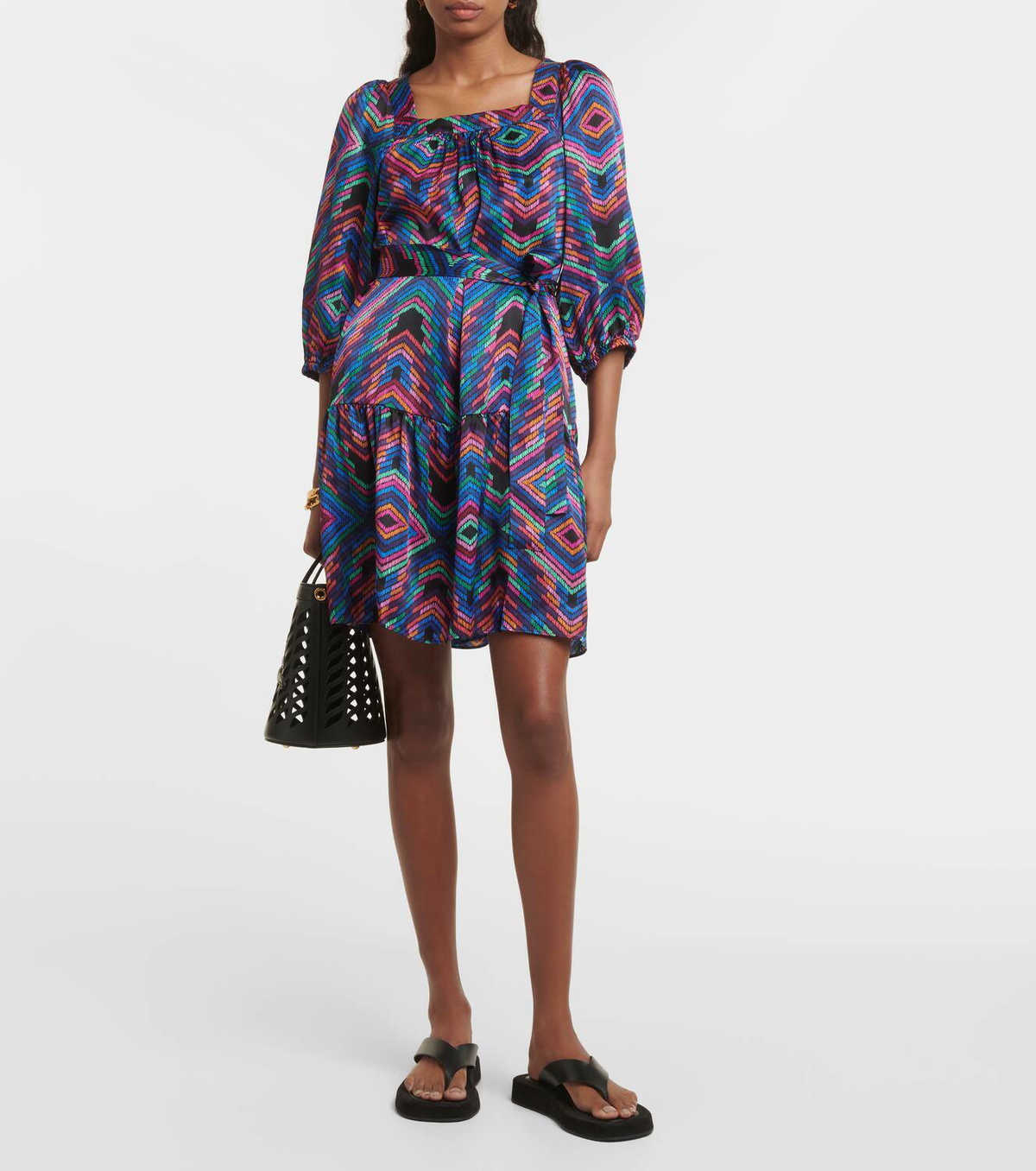 Eres Nightclub printed satin minidress