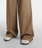 Loewe Pleated cotton and silk wide-leg pants