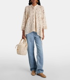 Ruslan Baginskiy Iza rattan-trimmed wicker basket bag