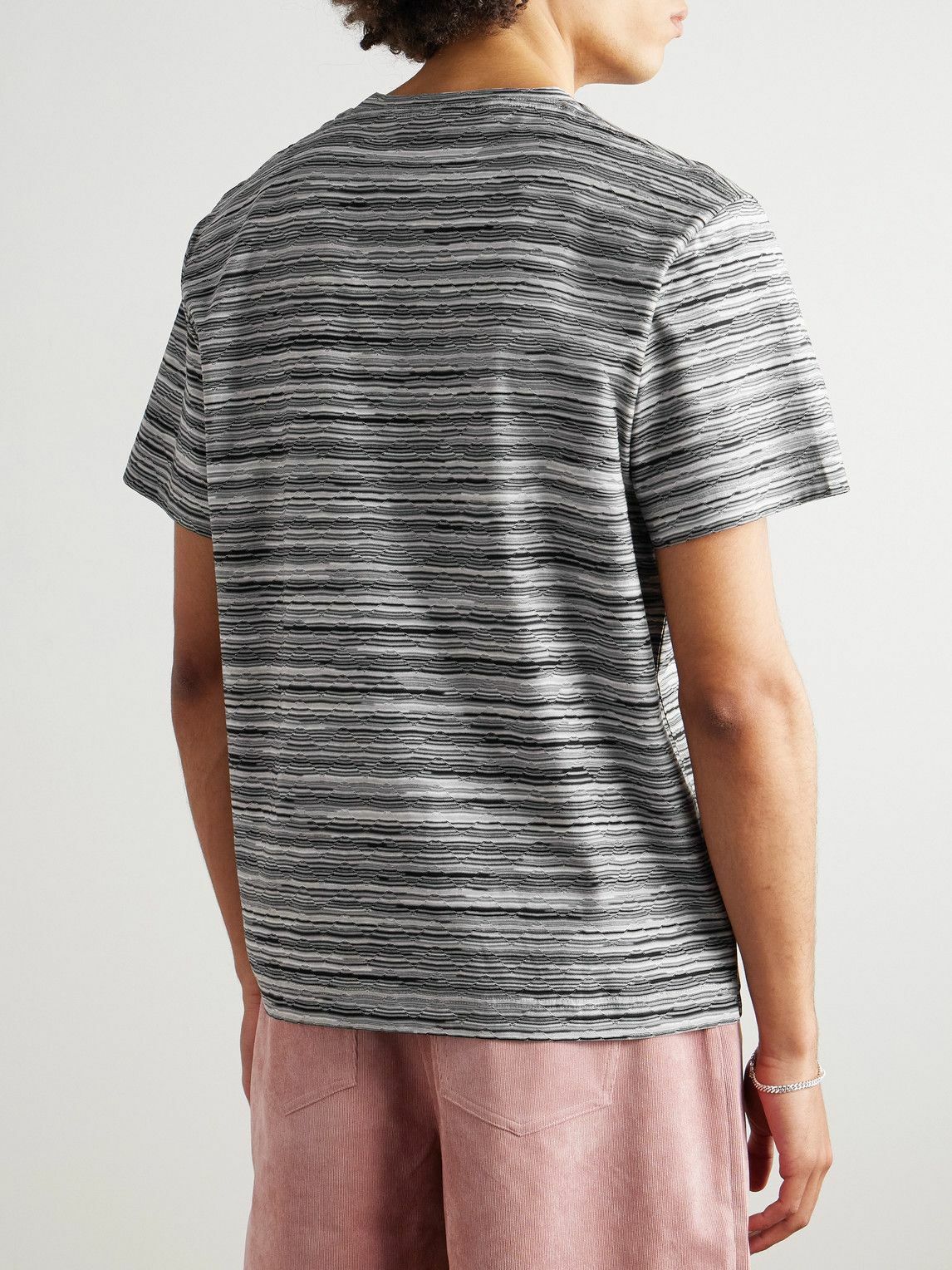 Missoni - Space-Dyed Cotton-Jersey Jacquard T-Shirt - Gray