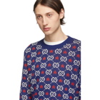 Gucci Blue GG Crewneck Sweater