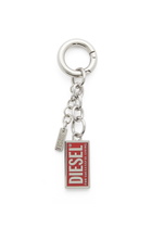 Diesel Metal keyring with Biscotto logo charm - Charms and Keyrings Womens in Silver