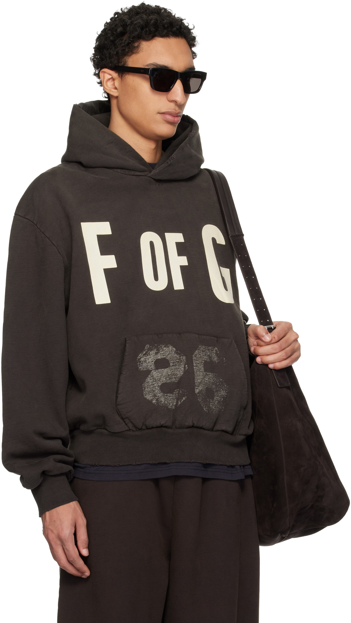 Fear of God Brown 'F Of G' Classic Half Raglan Hoodie