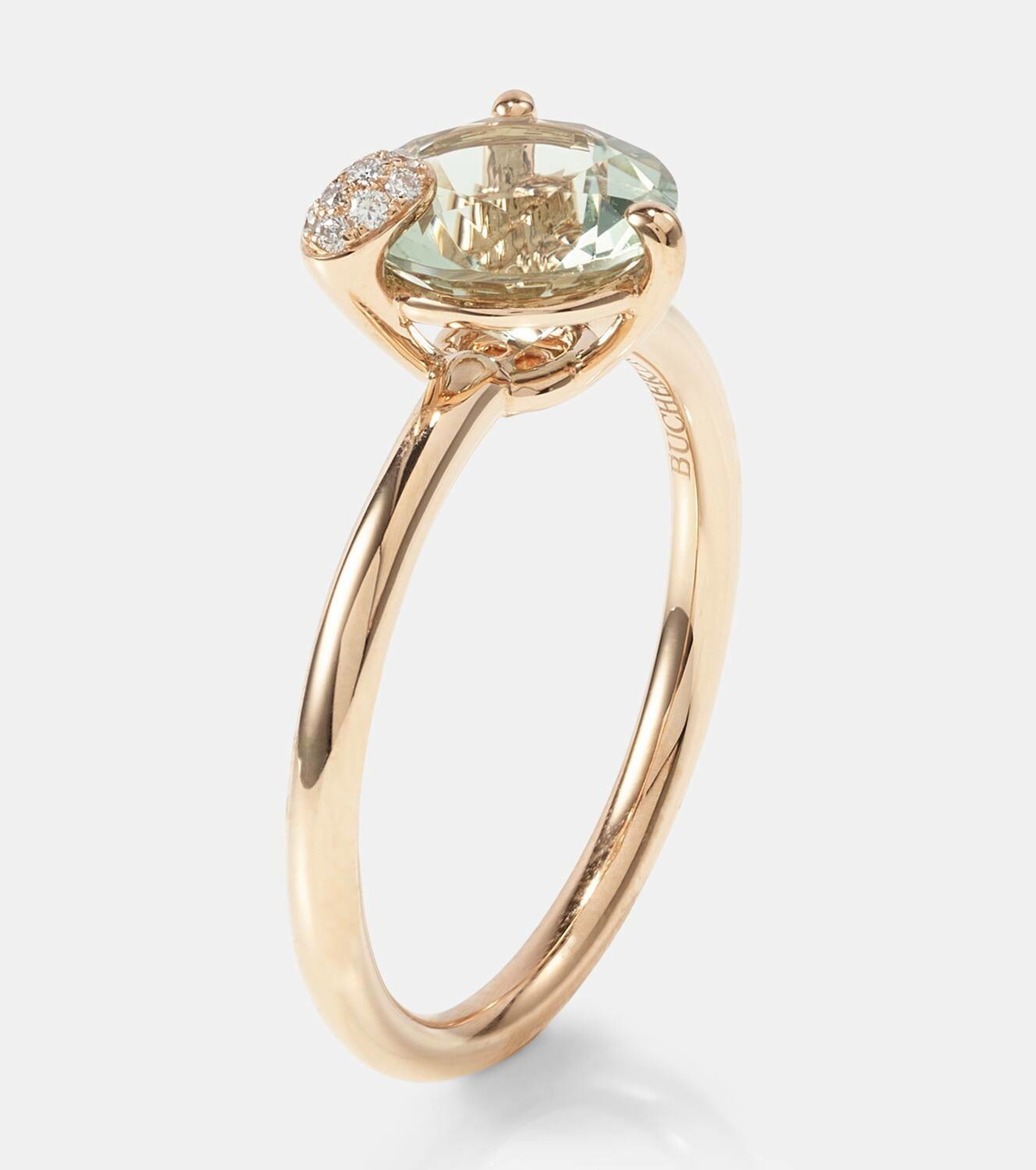 Bucherer Fine Jewellery 18kt rose gold ring with prasiolite and diamonds