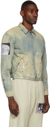 Mr. Saturday Blue Denim Paint Splatter Jacket