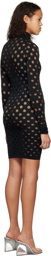 Maisie Wilen Black Perforated Minidress