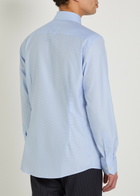 Eton Houndstooth Cotton-twill Shirt Light Blue