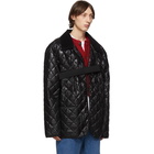 Maison Margiela Black Quilted Glossy Coat